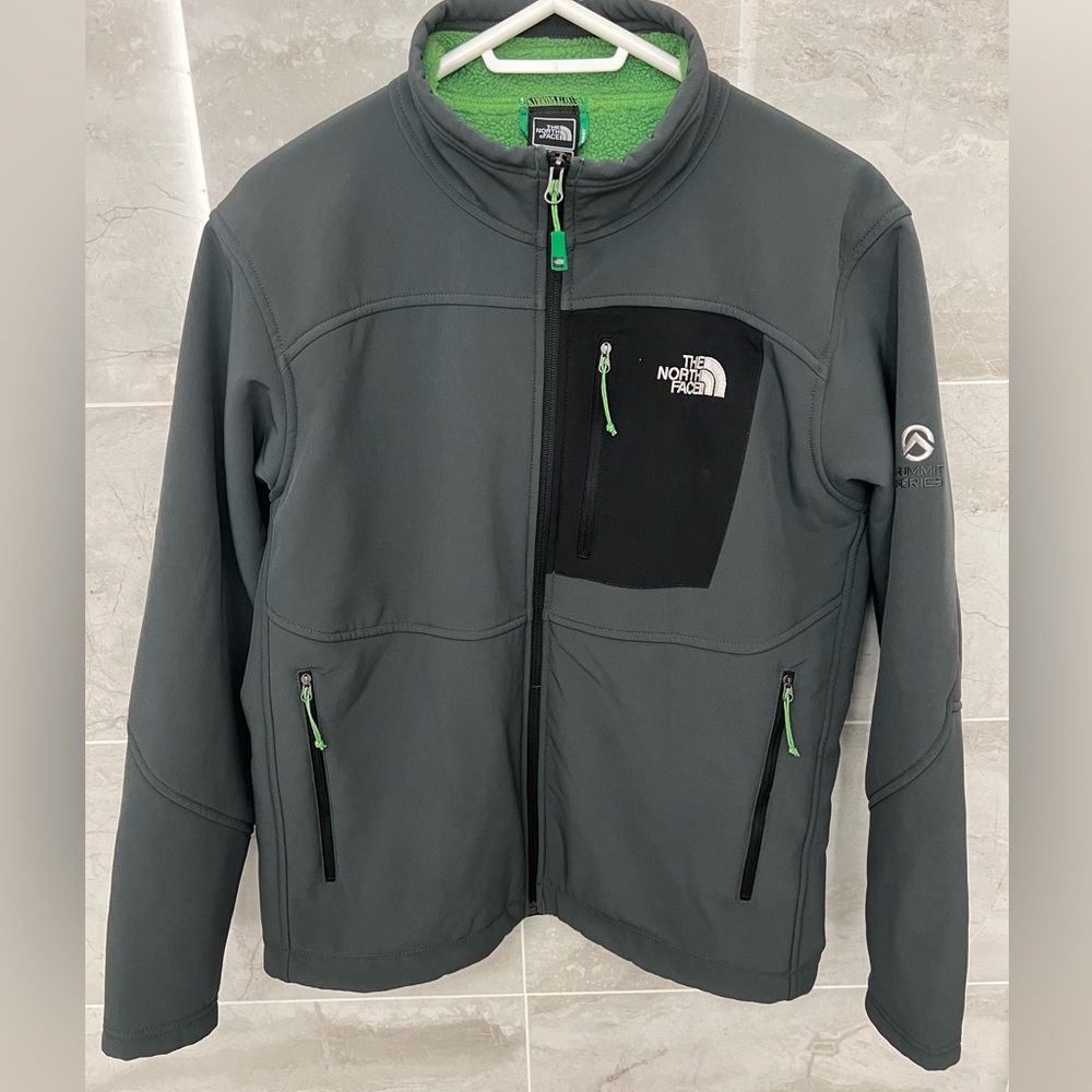 The North Face Apex Summit Thermal Jacket Men’s Medium Grey / Green Fleece Lined